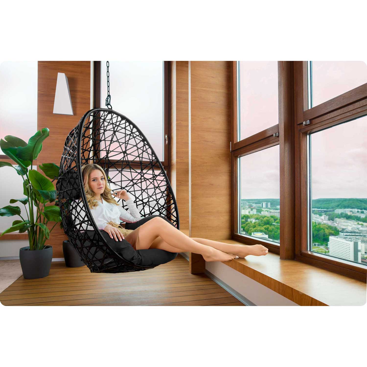 Елегантне Підвісне Крісло Sabana Sofotel Чорне для Стильного та Зручного Відпочинку - Зображення 6