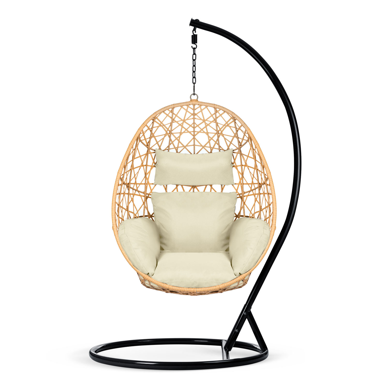 Підвісне Садове Крісло Sabana Sofotel Чорне з Бежевими Подушками для Елегантного Відпочинку - Зображення 3