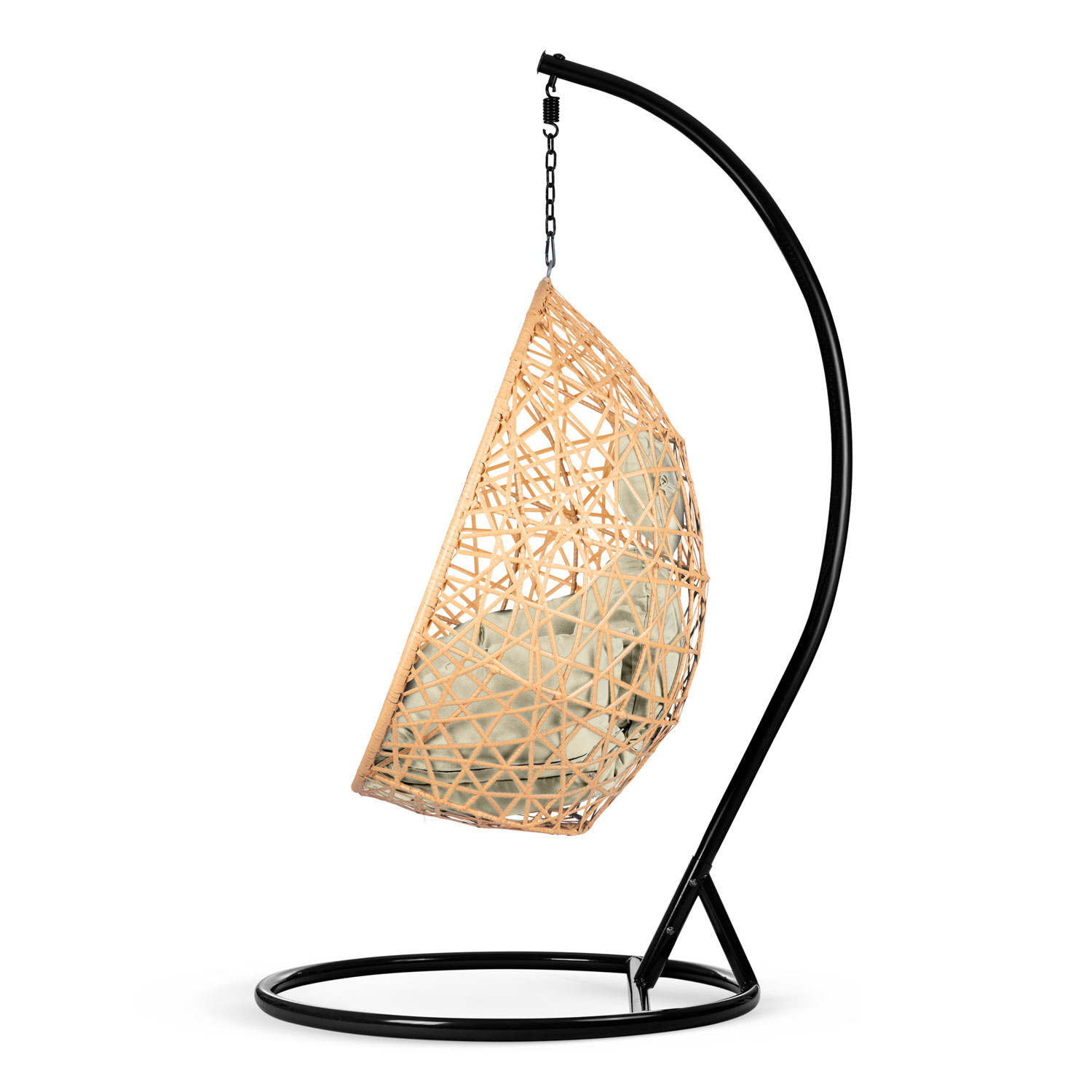 Підвісне Садове Крісло Sabana Sofotel Чорне з Бежевими Подушками для Елегантного Відпочинку - Зображення 7