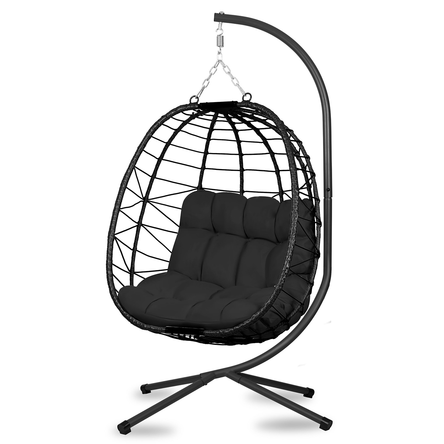 Мінімалістичне Підвісне Садове Крісло Tihuana Чорне з Чорними Подушками Sofotel для Стилю - Зображення 3