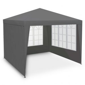 Функціональний Садовий Павільйон Plonos 3x3 м Сірий із 4 Стінками для Комфортного Відпочинку