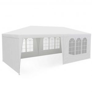 Просторий Садовий Павільйон Plonos 3x6 м Білий із 6 Стінками для Заходів