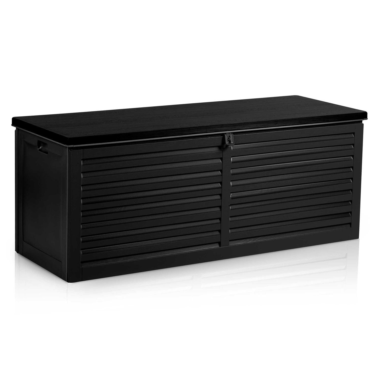 Містка Садова Скриня 390 л Чорна 143.5 x 57 x 53.5 см для Зручного Зберігання