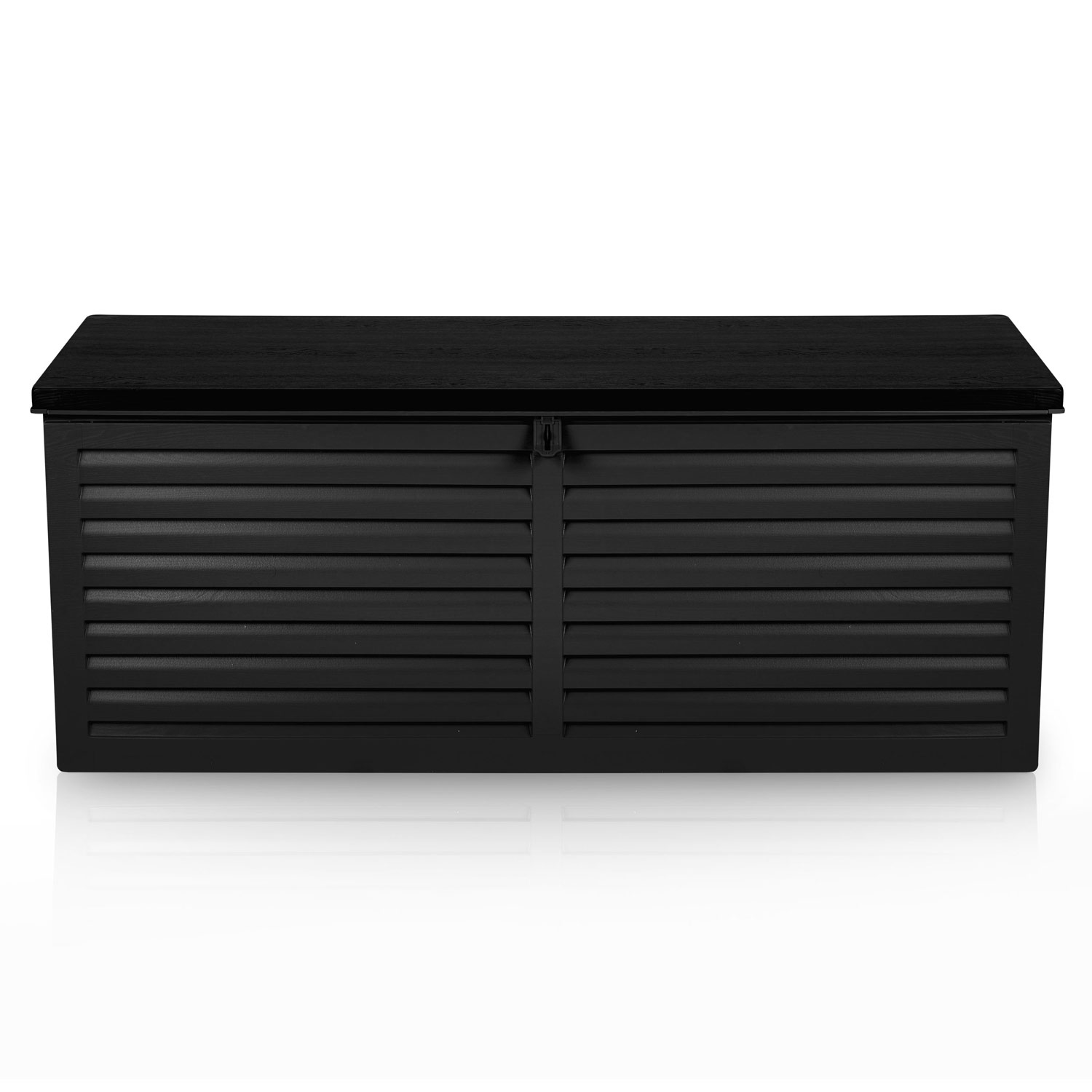 Містка Садова Скриня 390 л Чорна 143.5 x 57 x 53.5 см для Зручного Зберігання - Зображення 3