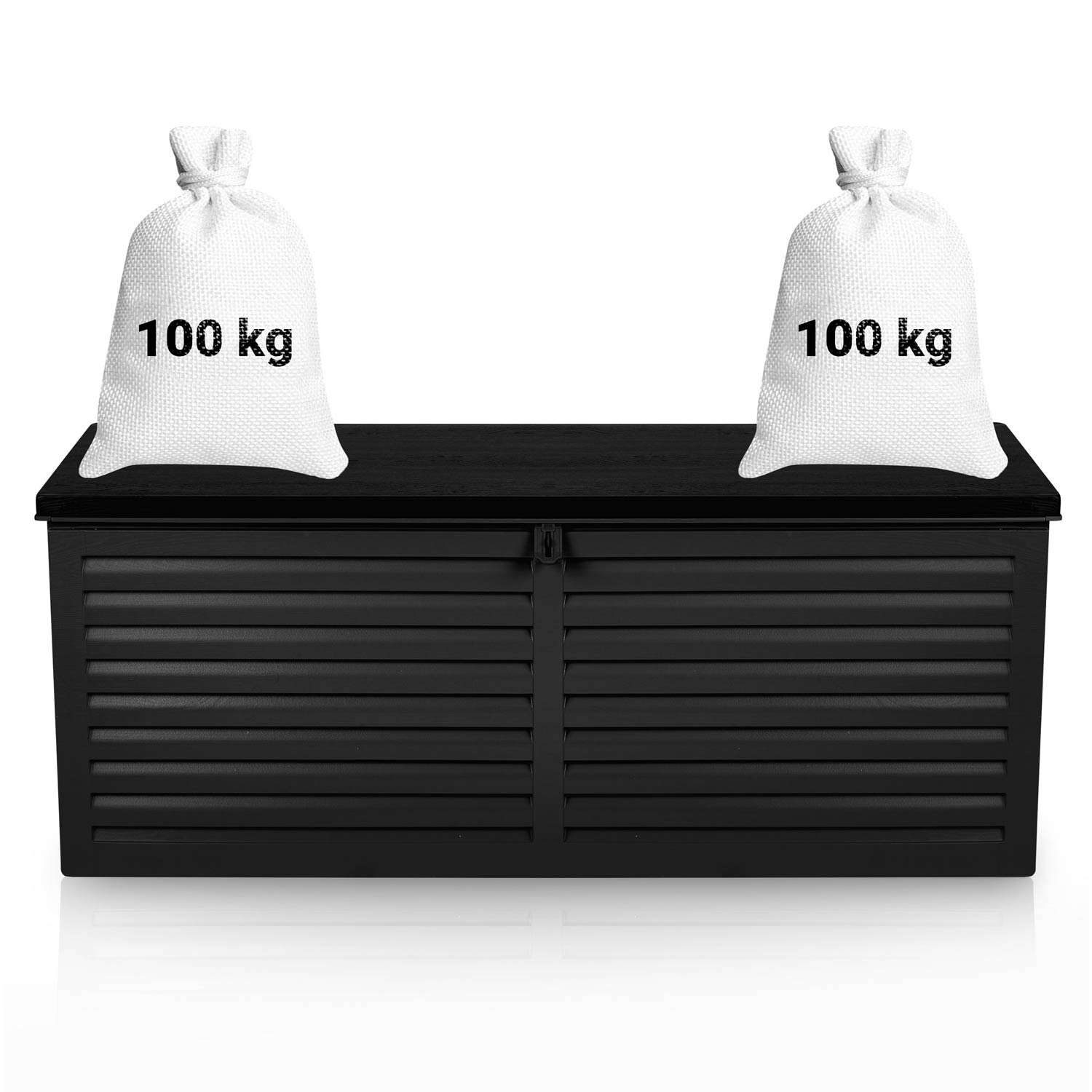 Містка Садова Скриня 390 л Чорна 143.5 x 57 x 53.5 см для Зручного Зберігання - Зображення 15