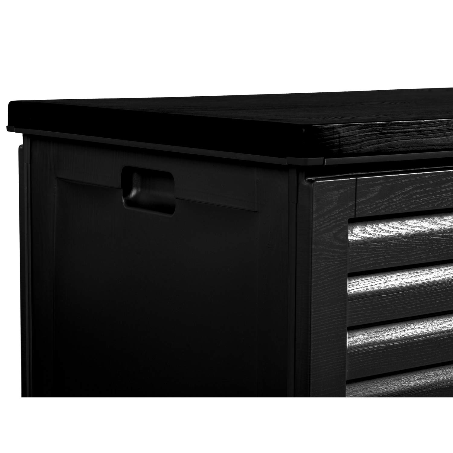 Містка Садова Скриня 390 л Чорна 143.5 x 57 x 53.5 см для Зручного Зберігання - Зображення 6