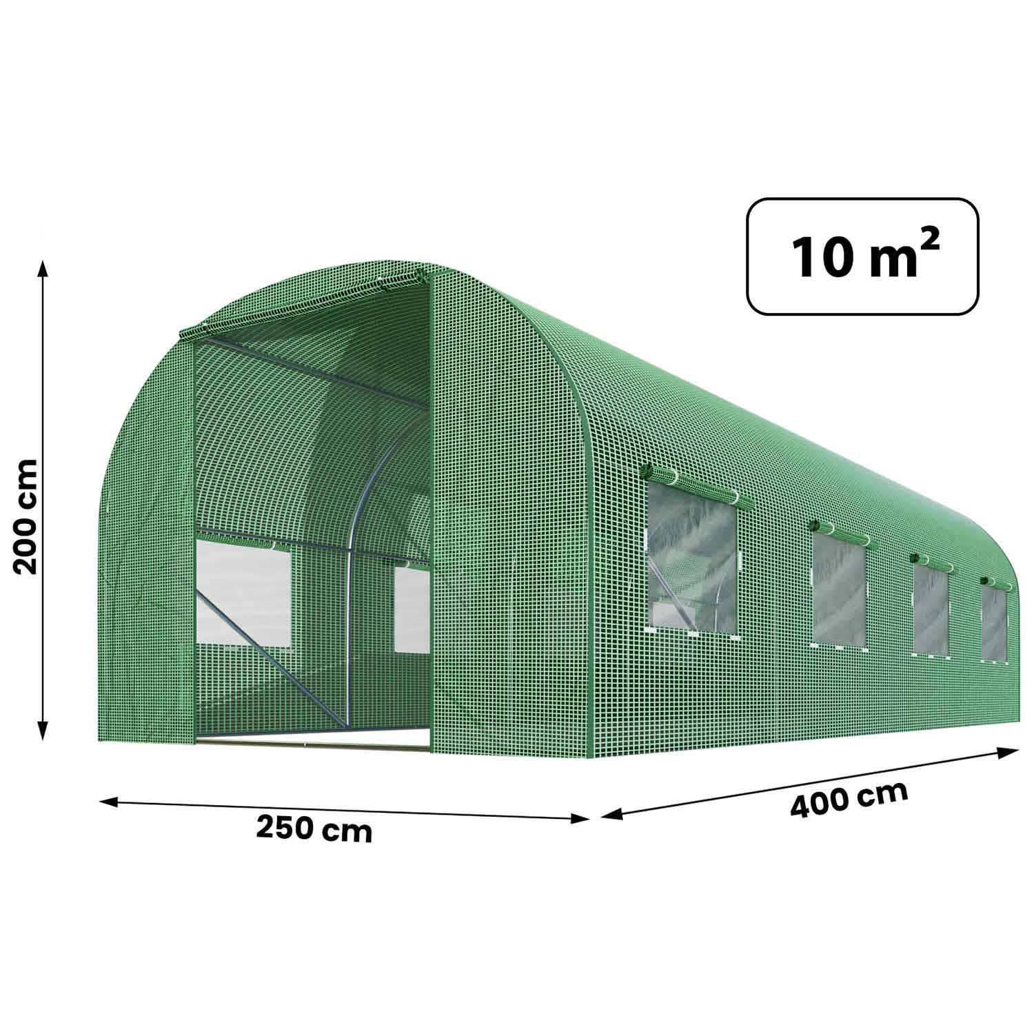 Функціональний Садовий Тунель Plonos 2.5 x 4 м (10 м²) із Міцною Конструкцією - Зображення 8
