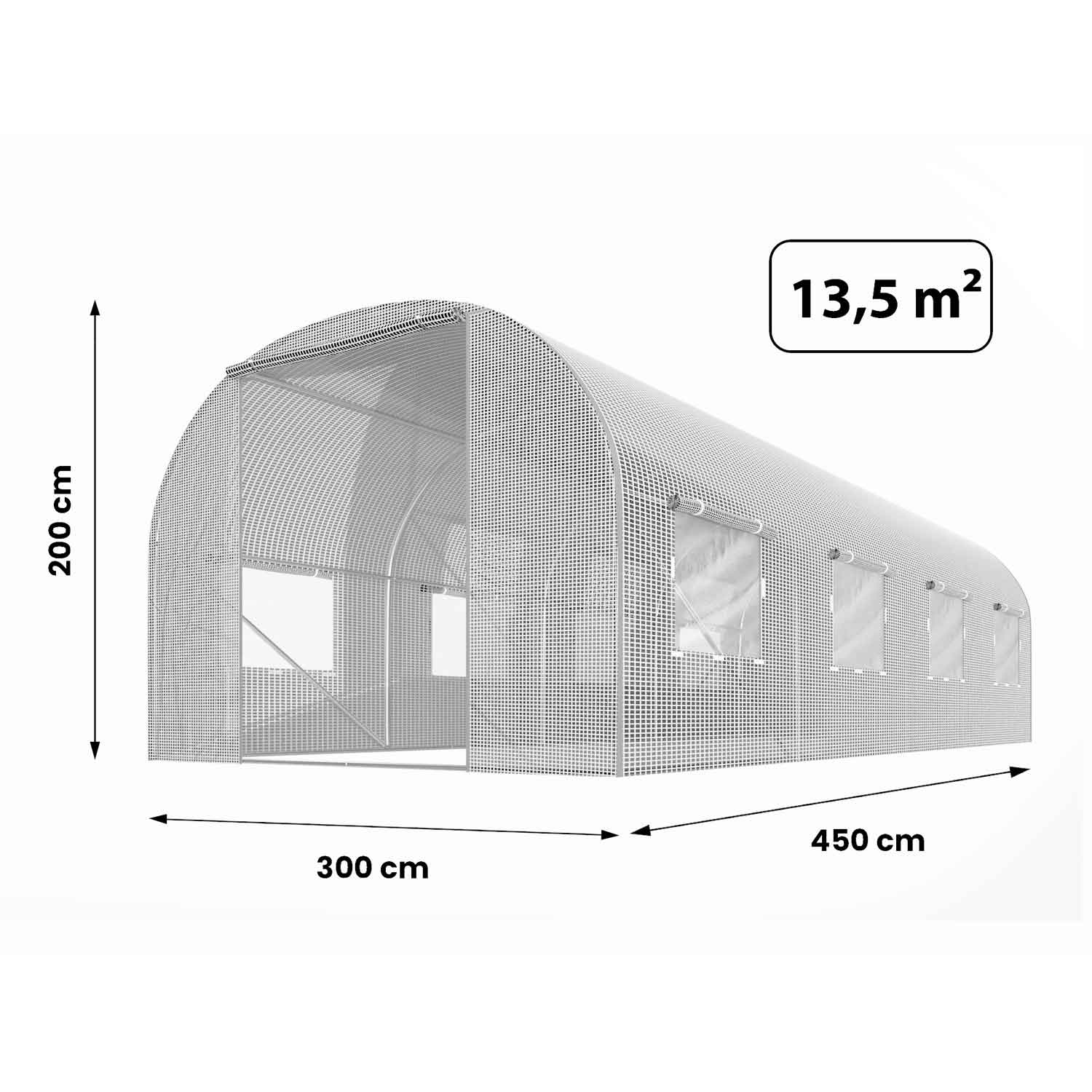 Білий Садовий Тунель Plonos 3 x 4.5 м (13.5 м²) для Ідеального Мікроклімату - Зображення 2