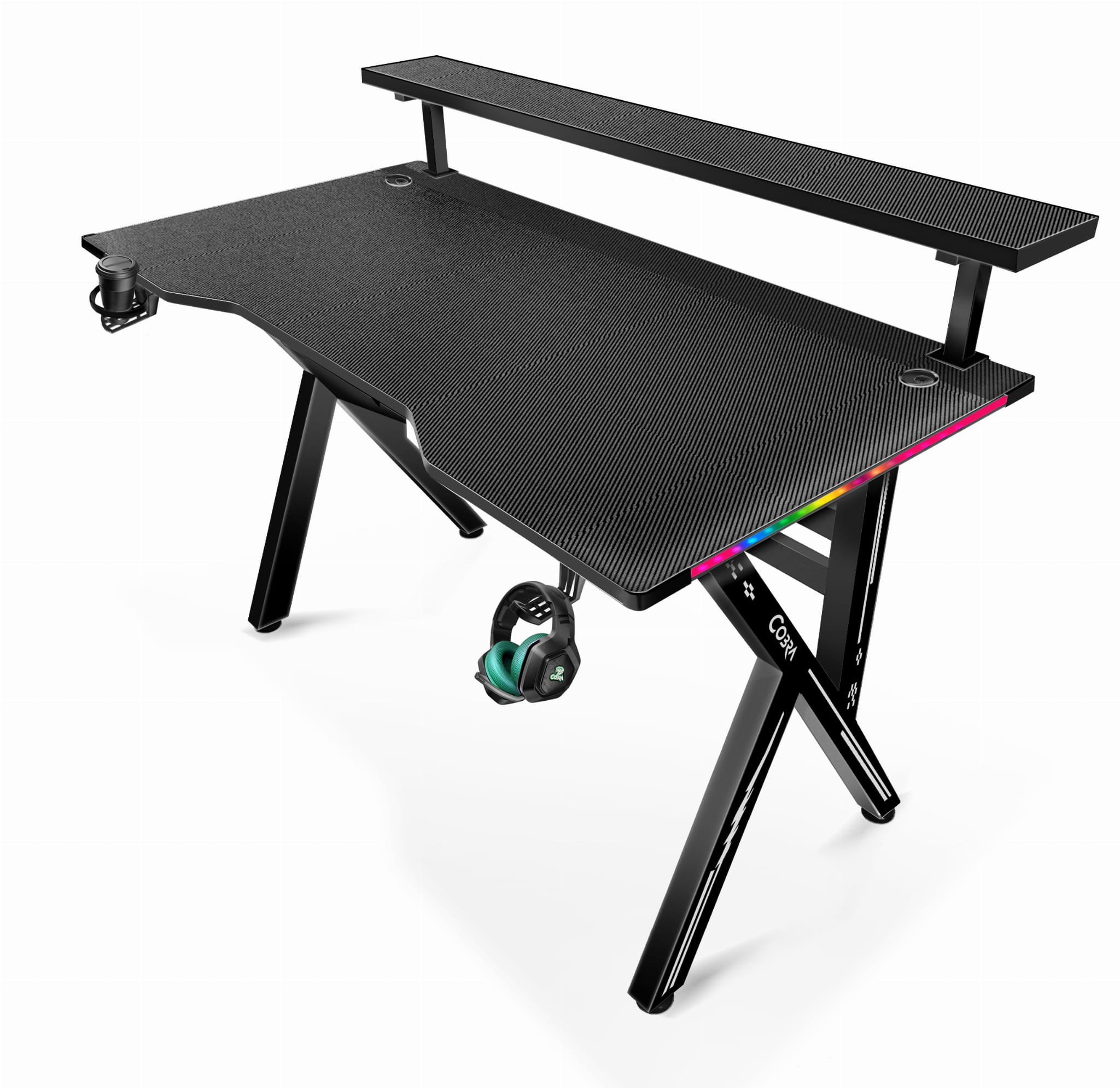 Геймерський Стіл CRF4010RGB Чорний з Яскравою LED-Підсвіткою - Зображення 14
