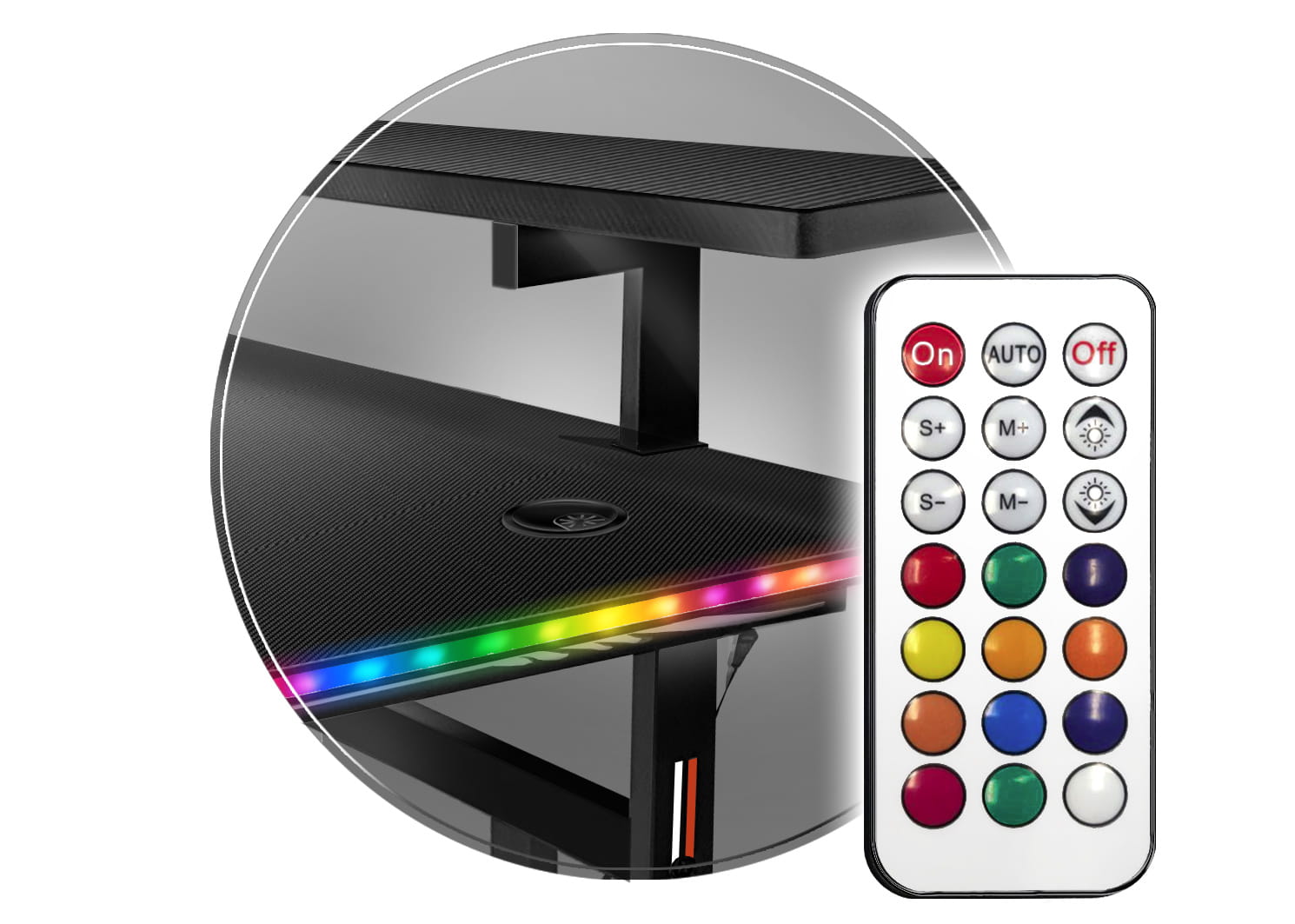 Геймерський Стіл CRF4010RGB Чорний з Яскравою LED-Підсвіткою - Зображення 7