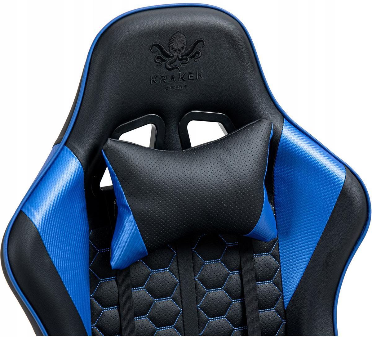 KRAKEN Feyton Black and Blue Ігрове Крісло з Елегантним Поєднанням Кольорів та Комфортною Формою - Зображення 2