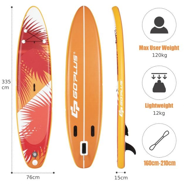 SUP Дошка Costway SP37553-L 335см з Веслом — Ідеальний Варіант для Енергійного Відпочинку на Воді - Зображення 2