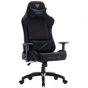 Тканинне Геймерське Крісло SENSE7 Spellcaster Senshi Edition XL Чорне Максимальна Ергономіка та Стиль
