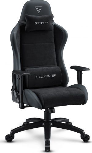 Геймерське Крісло SENSE7 Spellcaster FUKU XL PU Чорне Надійність і Ергономіка