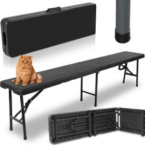 Лавка Розкладна Садова Heckermann ZD183 Black 183×28×43 см — Стильна Практичність для Зовнішнього Простору