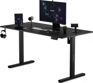Чорний Ігровий Стіл SENSE7 Nojo 140×70 см — Ергономічна Конструкція для Роботи та Геймінгу