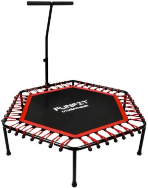Компактний і ефективний Батут-Тренажер для фітнесу з ручкою FunFit 130 см Red