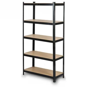 Чорний Металевий Стелаж FUNFIT 180x90x40 см 5 Полиць 875 кг Стильне Зберігання