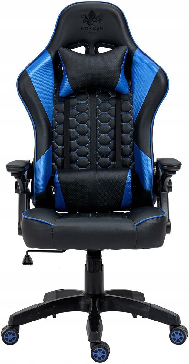 KRAKEN Feyton Black and Blue Ігрове Крісло з Елегантним Поєднанням Кольорів та Комфортною Формою - Зображення 9
