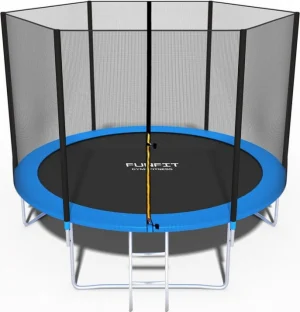 Батут з драбиною та страхувальною сіткою Funfit 252 см