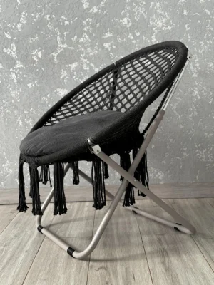 Крісла-Гамаки «Гніздо Лелеки» Розкладні Графітові з Подушкою для Затишного Відпочинку