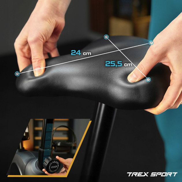 Ергономічний Магнітний Велотренажер Trex Sport TX-350MB RIZE Сірий для Домашнього Фітнесу - Зображення 7