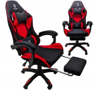 Ігрове Крісло Atom 26 L з Чорною Екошкірою для Стильного та Комфортного Геймінгу