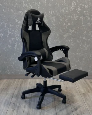 Ekspand FG02 Ігрове Крісло у Сірій Екошкірі для Комфортного Геймінгу та Роботи