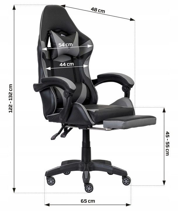 Ігрове Крісло TS-046A Gamer Swivel Чорно-Сіре з Ергономічною Конструкцією для Зручного Керування - Зображення 8