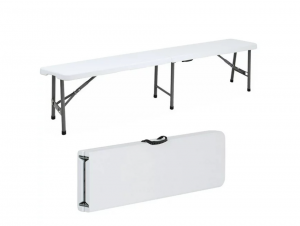 Лавка Розкладна Туристична 180×28×43 см Біла — Універсальна для Пікніків, Кемпінгу та Саду