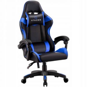 STAZER Coliber Black-Blue Ігрове Крісло з Яскравим Контрастом та Ергономічною Спинкою