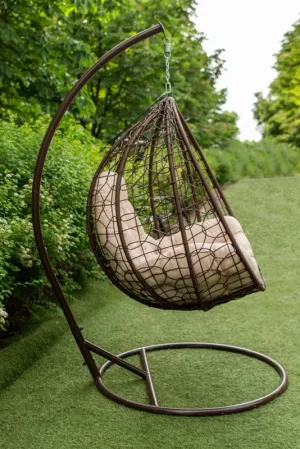 Крісло Підвісне Кокон Еко Преміум Коричневе — Стильний Комфорт для Вашого Інтер’єру або Саду
