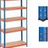 Стильний Металевий Стелаж AGA 180x90x40 см Синьо-Оранжевий 5 Полиць для Організації