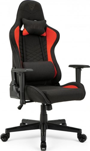 Тканинне Геймерське Крісло SENSE7 Spellcaster Чорно-Червоне Стильна Ергономіка для Ігор
