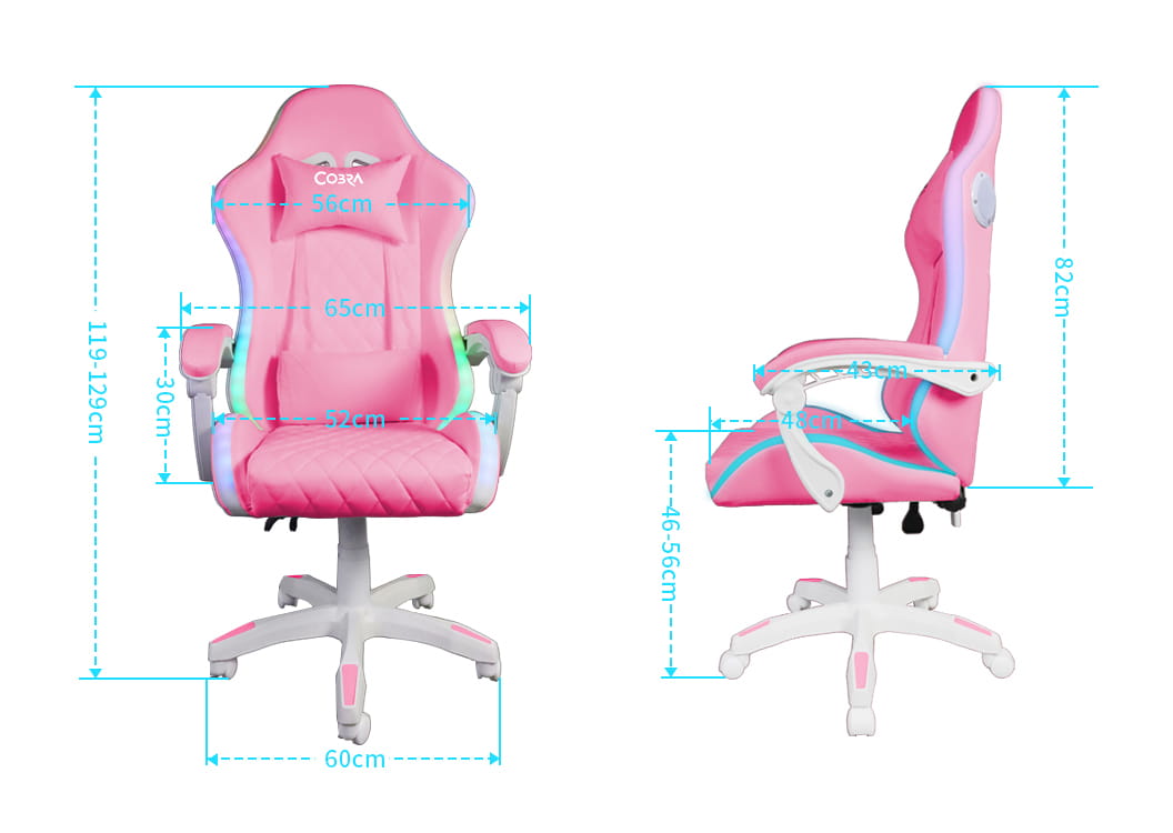 Ігрове Крісло WS8151 Pink з RGB та Bluetooth для Яскравого Геймінгу - Зображення 5