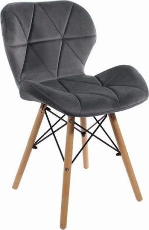 Крісло MUFART ELVA 3373 Сірий Оксамит для Стильного та Комфортного Інтер’єру