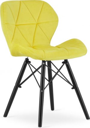 Жовте Оксамитове Крісло MUFART ELVA 3747 на Чорних Ніжках для Яскравого Комфорту