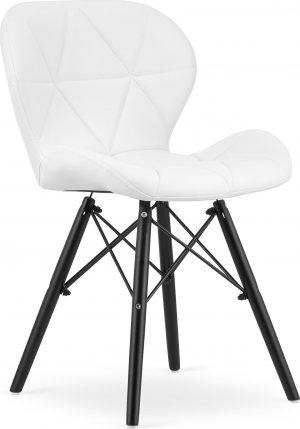 Біле Крісло MUFART ELVA 3744 з Екошкіри на Чорних Ніжках для Елегантного Стилю