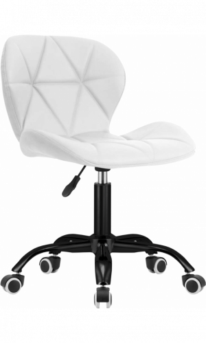 Офісне Крісло SKY74A Біла Екошкіра на Чорній Ніжці для Сучасного Офісу