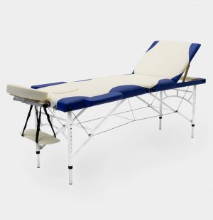 Розкладний алюмінієвий стіл для масажу I-Coucou синьо-кремовий