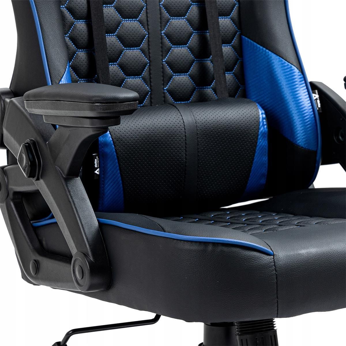 KRAKEN Feyton Black and Blue Ігрове Крісло з Елегантним Поєднанням Кольорів та Комфортною Формою - Зображення 5