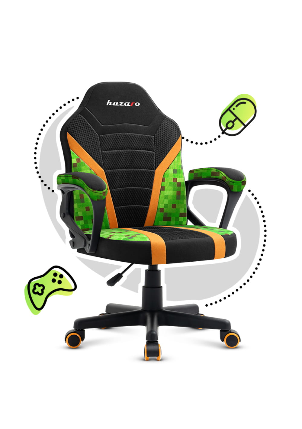Дитяче ігрове крісло для геймерів Huzaro RANGER 1.0 Pixel Mesh for Gamers