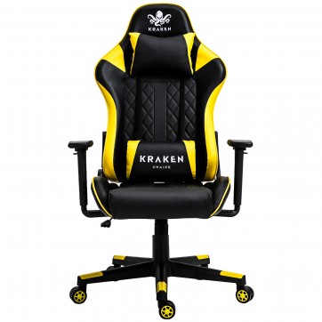 KRAKEN HELIOS Чорно-Жовте Ігрове Крісло з Екошкіри для Динамічного Стилю та Тривалих Сесій - Зображення 2