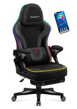 Геймерське Крісло Huzaro Force 4.6 Black RGB Smart з Розумним Керуванням та Стильним Дизайном