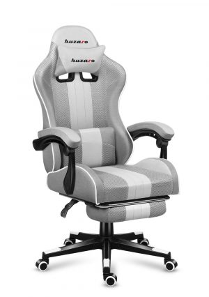 Біле Ігрове Крісло Huzaro Force 4.7 White Mesh для Вибагливих Гравців з Ергономічною Сіткою