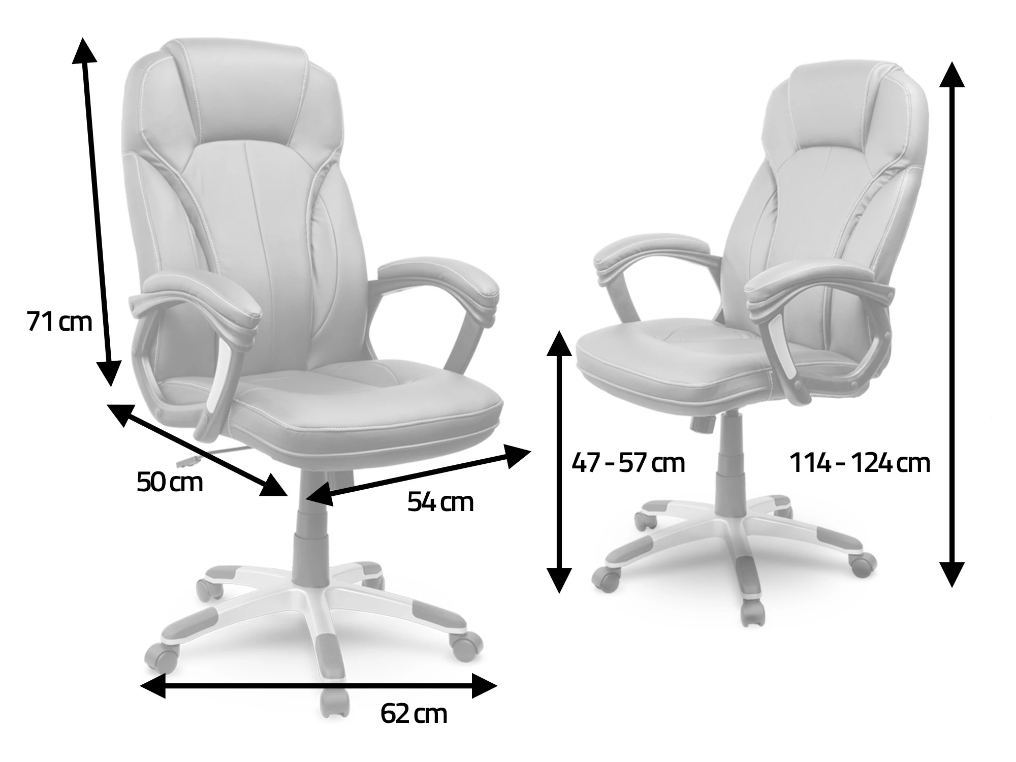 Sofotel EG-222 Чорне — Класичне Шкіряне Офісне Крісло для Статусного Робочого Місця - Зображення 7