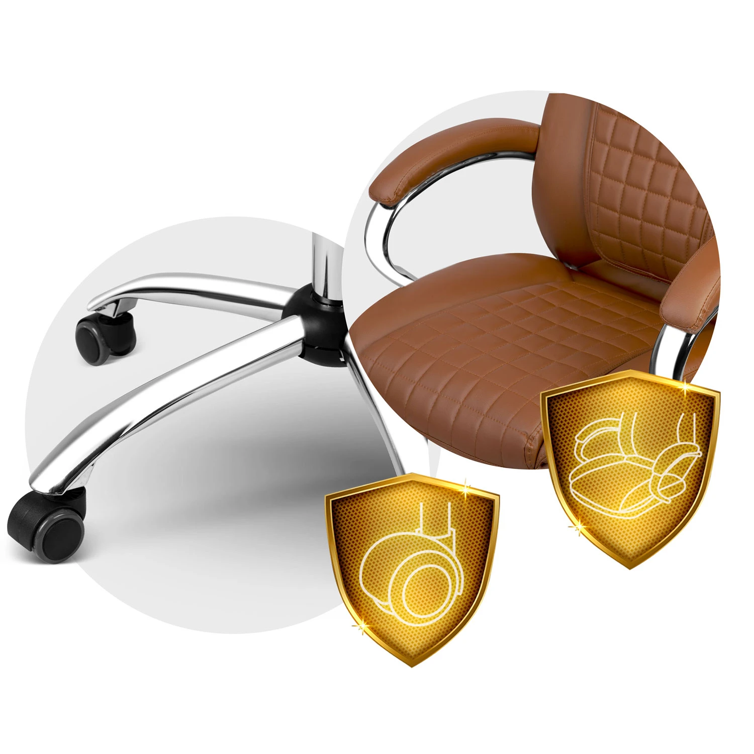 Sofotel Batory 240803 Коричневе — Класичне Офісне Крісло з М’якою Спинкою для Щоденної Роботи - Зображення 7