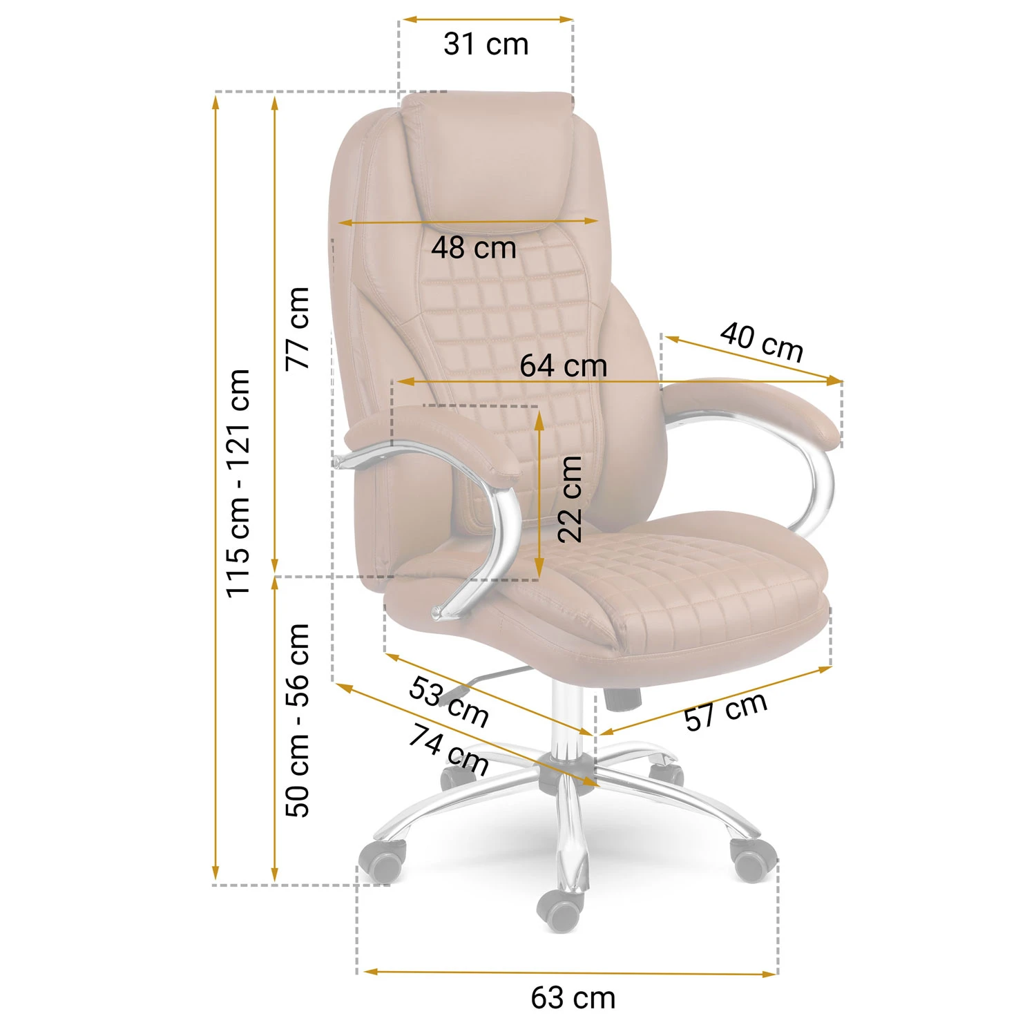 Sofotel Batory 240803 Коричневе — Класичне Офісне Крісло з М’якою Спинкою для Щоденної Роботи - Зображення 11