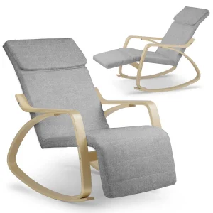 Крісло-Гойдалка Suzi Світло-Сіра з Розслаблюючим Рухом та Сучасним Дизайном