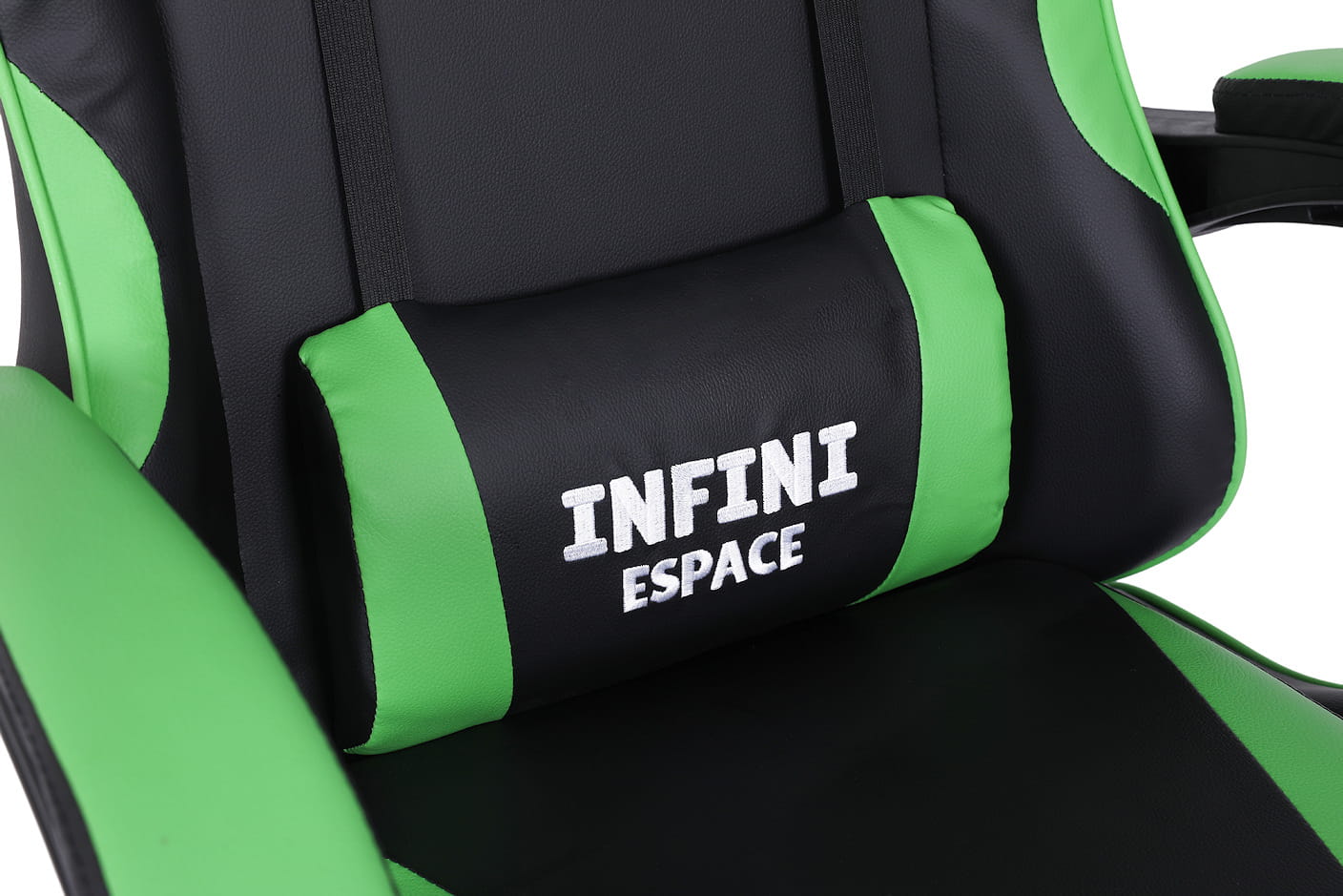 Ігрове Крісло INFINI ESPACE Чорно-Зелене з Ергономічною Формою та Свіжим Стилем - Зображення 9